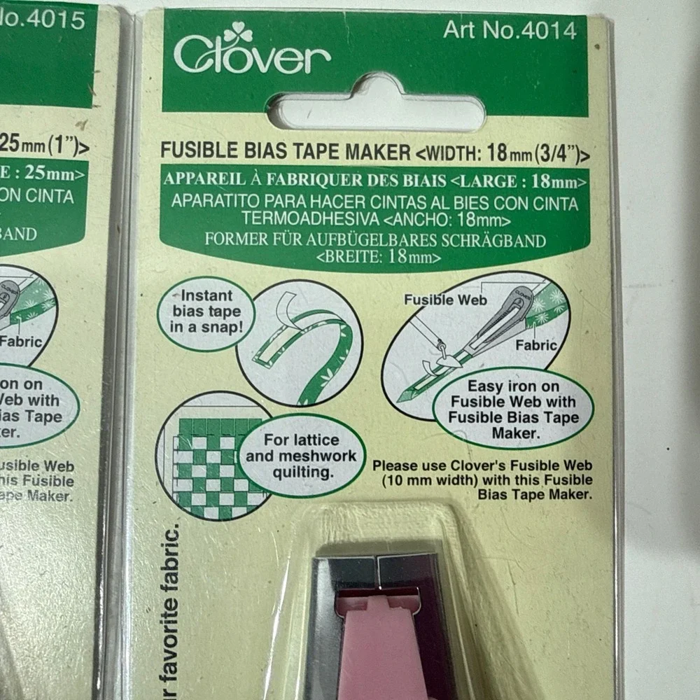 Clover‎ Tape Maker 25mm 18mm & 625 Dome Threaded Needle Case 3 Pcs Craft LOT New
